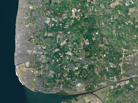Fylde, England - Great Britain. High-res satellite. No legend