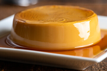closeup of a french flan