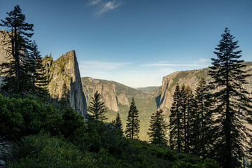 Sentinel Rock and El Cap Rise From The Valley Floor In Yosemite