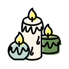 aromatic candles spa and salon icon vector illustration