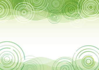 Fototapeta na wymiar グリーン色の波紋、渦巻のような模様のある背景