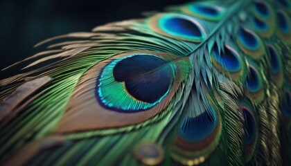 Generative ai of beautiful peacock feather