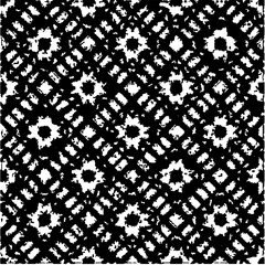  Grunge background with abstract shapes. Black and white texture. Seamless monochrome repeating pattern  for decor, fabric, cloth.