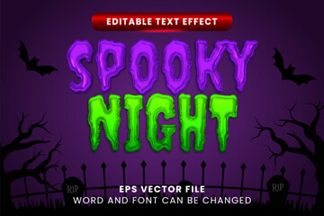 spooky night purple green halloween text effect