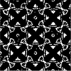  Grunge background with abstract shapes. Black and white texture. Seamless monochrome repeating pattern  for decor, fabric, cloth.