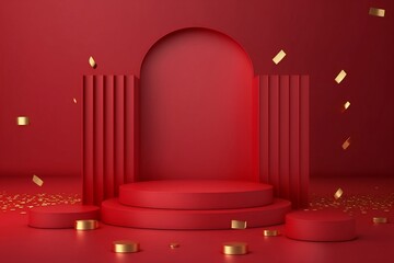 abstract, luxury, red, background, Generate Ai