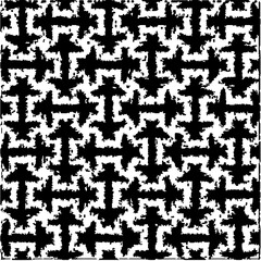  Grunge background with abstract shapes. Black and white texture. Seamless monochrome repeating pattern  for decor, fabric, cloth.