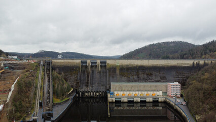 Waterworks Orlík. Orlík Dam is an important source of renewable and sustainable energy. Celebration on earth day. Hydroelectric dam