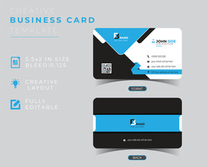 Modern Creative Abstract Blue Business Card Template ,Vector Illustration.