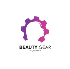 Fototapeta na wymiar beauty gear logo design concept