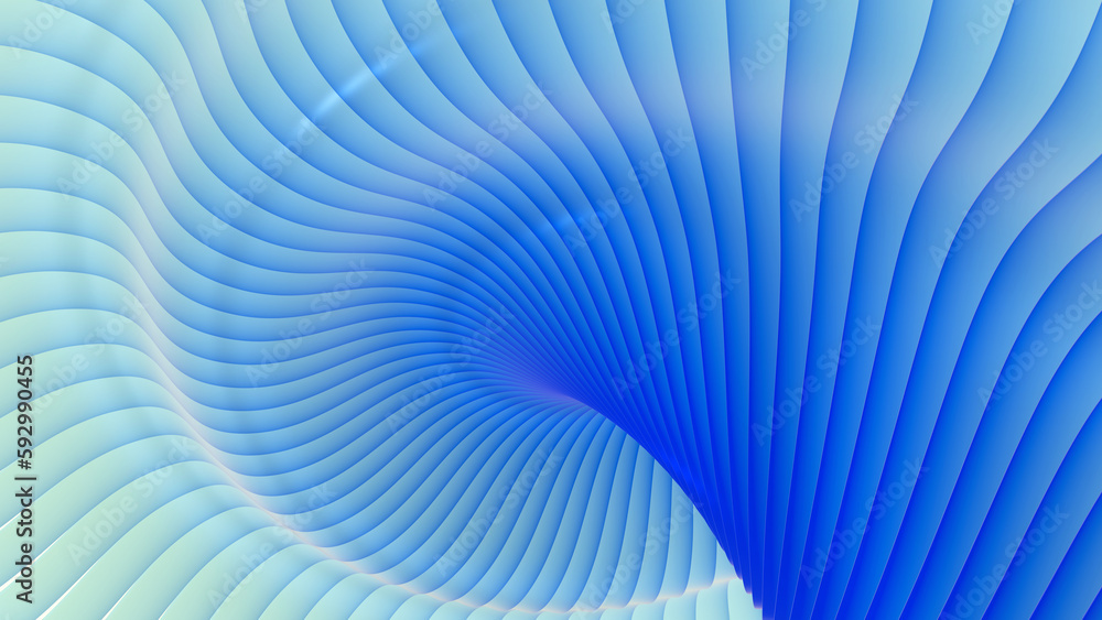 Aufkleber blue background stripes 3d wavy pattern, elegant abstract striped pattern, interesting spiral archit