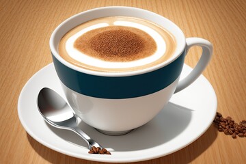 Obraz premium A large coffee bean is simulating the shape of a coffee cup.