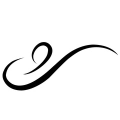 Swirl stroke ornament. Ornamental curls, swirls dividers and filigree ornament vector illustration