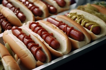 hot dog with mustard and ketchup
