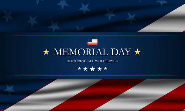 Memorial day background design with honoring all who served text 