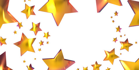 Holiday golden decoration, glitter frame isolated -