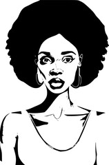 African pretty woman vector style portrait