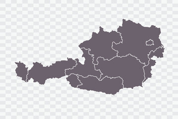 Austria Map Grey Color on White Background quality files Png