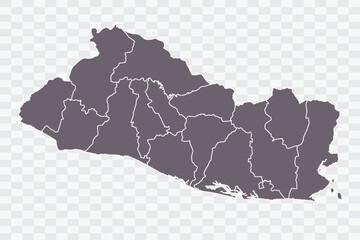 El Salvador Map Grey Color on White Background quality files Png