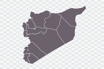 Syria Map Grey Color on White Background quality files Png