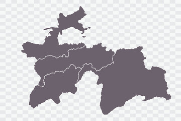 Obraz premium Tajikistan Map Grey Color on White Background quality files Png