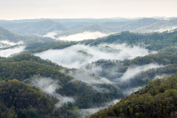 Early Morning Mountains and Fog