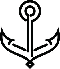 Abstract elegant anchor design, with characteristic line art.