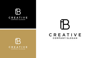 modern simple letter  BI or IB logo design with digital concept and sophisticated