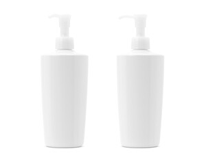 Blank packaging white pumping plastic bottle for toiletry product design mock-up