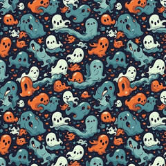 halloween pattern with pumpkins