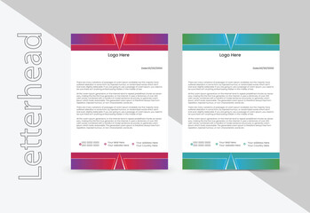 Title: Modern Creative A4 Size vector Red and Green color .Letterhead template in Abstract style design .Simple And Clean Print Ready Design, Elegant Flat Design Vector Illustration.