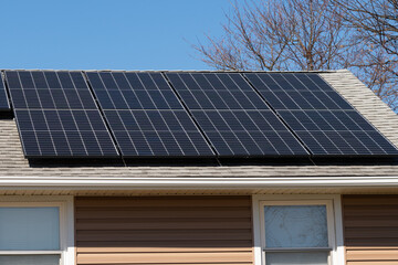 Fototapeta premium solar panels installed on the roof of the house