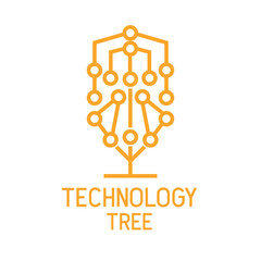 Technology tree logo on white background. vector illustration