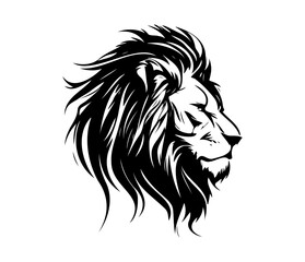 Lion Face, Silhouettes Lion Face SVG, black and white Lion vector