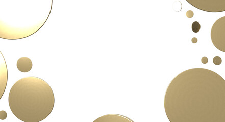 Golden confetti falling down isolated on transparent background.