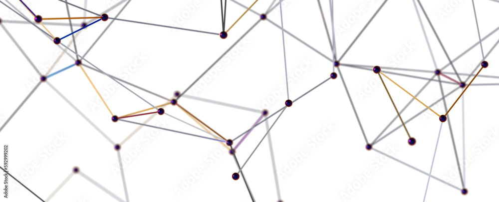 Aufkleber Abstract digital background of points and lines. Glowing plexus. Big data. Network or connection.