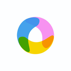 Modern Colorful Brain Overlapping Logo Vector Icon Illustration