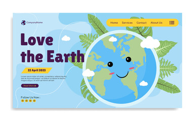World earth Day Landing page template design