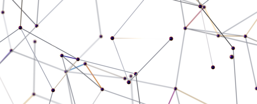 Abstract polygonal space with connecting dots and lines. Dark background. Connection structure. 3d Widescreen