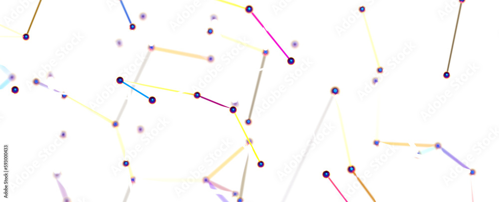 Poster The structure of the network connection of points and lines. Data technology.