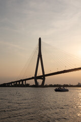 Fototapeta na wymiar Sunset at Can Tho Bridge Vietnam