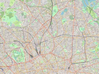 London Borough of Islington, England - Great Britain. OSM. No legend