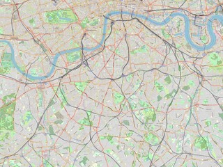 London Borough of Lambeth, England - Great Britain. OSM. No legend