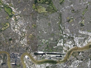 London Borough of Newham, England - Great Britain. High-res satellite. No legend