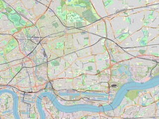 London Borough of Newham, England - Great Britain. OSM. No legend