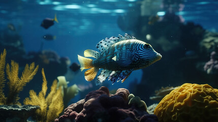 Fototapeta na wymiar fish in the ocean created with Generative AI Technology