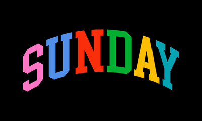 T-shirt stamp graphic, sport wear typography emblem Sunday vintage tee print, athletic apparel design shirt graphic print