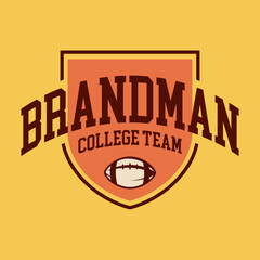 Brandman Badge Harding. Sports Team Identity Illustration isolated on a blue background