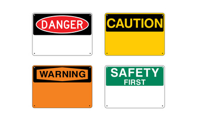 OSHA Signs with Copy Space set. Vector illustration