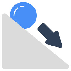 Unique design icon of inclined plane 